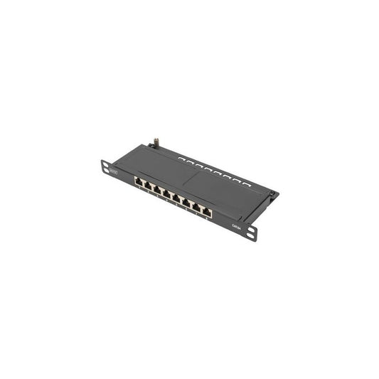 DIGITUS Panneau de brassage 10" Slim Cat.6A, 0,5 U, blindé
