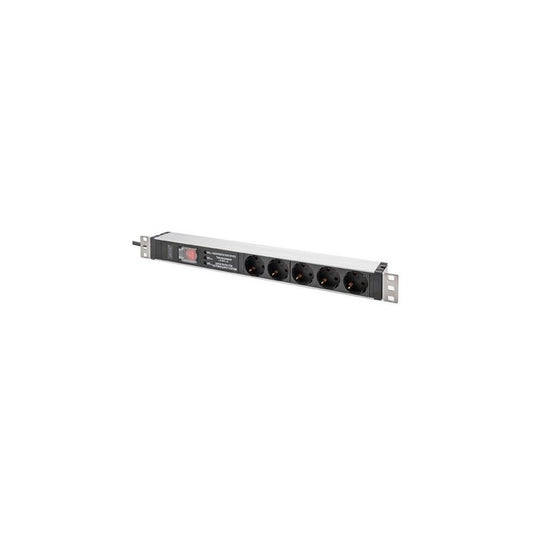DIGITUS 19" Steckdosenleiste mit Schalter, 5-fach, 1 HE