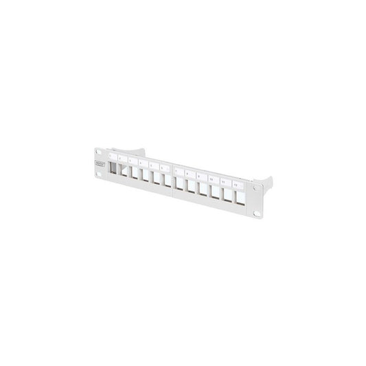 DIGITUS Panneau de brassage modulaire 10", 12 ports, gris