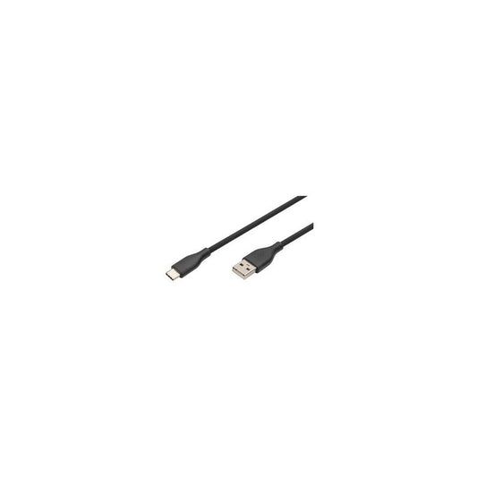 DIGITUS Câble USB 2.0 silicone, USB-C - USB-A, 1,0 m, noir