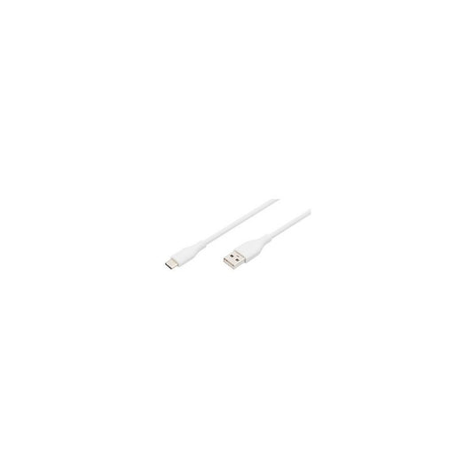 DIGITUS Câble USB 2.0 silicone, USB-C - USB-A, 1,0 m, blanc
