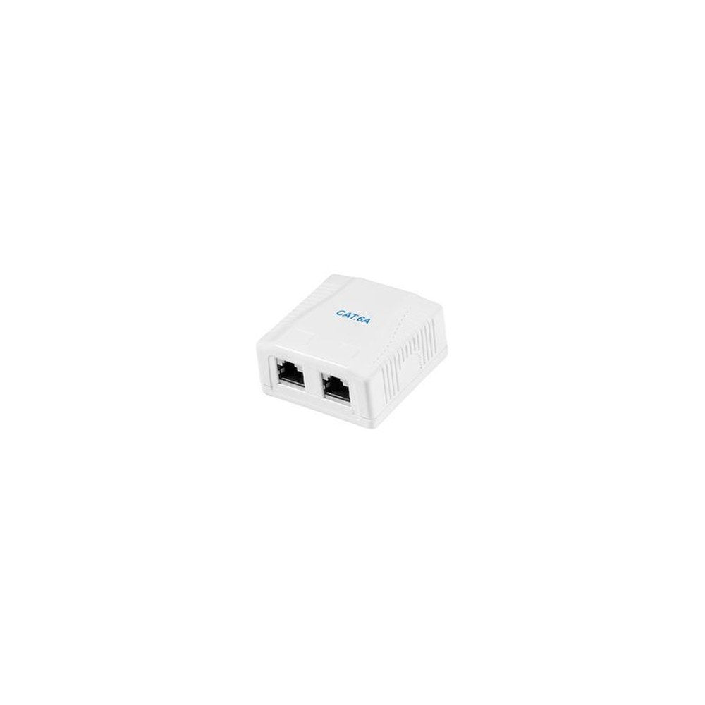 LogiLink Prise RJ45 cat. 6A avec boîtier en saillie, 2x RJ45