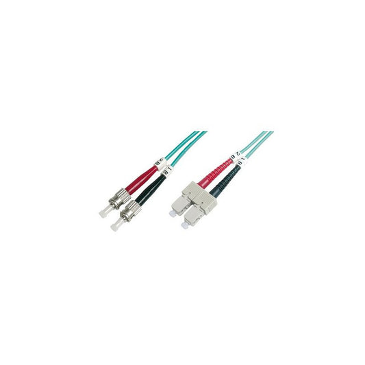 DIGITUS Câble patch LWL, OM3, fiche mâle ST - mâle SC, 1,0 m