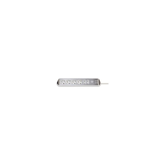 brennenstuhl estilo Ecksteckdosenleiste, silber/weiß