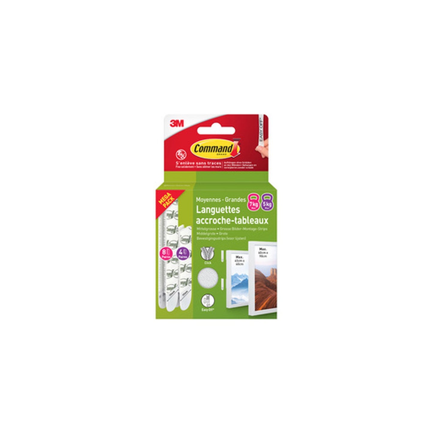 3M Command Languettes de fixation pour cadres, multipack M/L