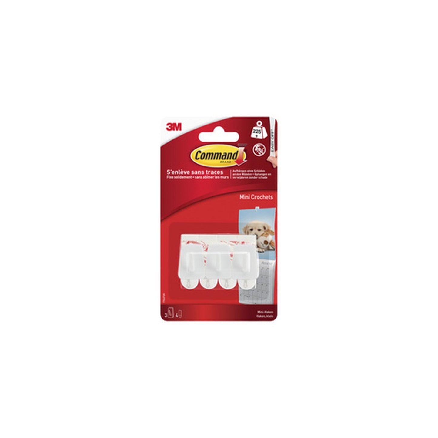 3M Command Mini-crochet,  plastique, taille: S, blanc