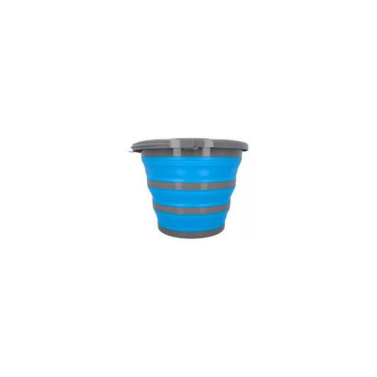 cartrend Seau, pliable, rond, 10 litres, gris/bleu