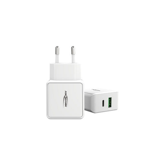 ANSMANN Chargeur USB Home Charger HC218PD, 2x port USB,blanc