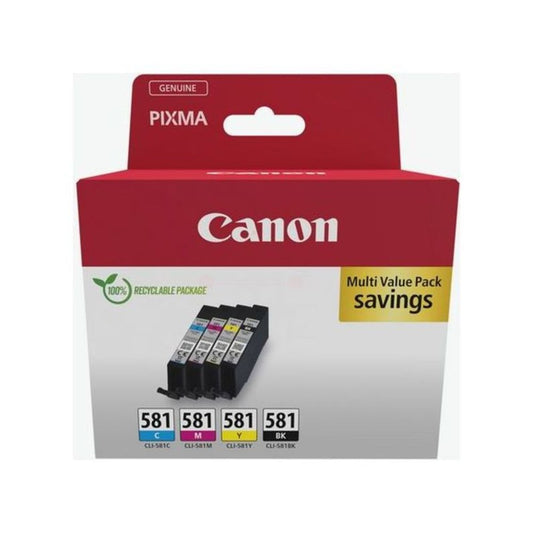 Cartouches d'origines Canon 2103C004 / CLI-581 - multipack 4 couleurs : noire, cyan, magenta, jaune