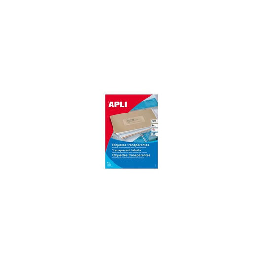 APLI Etiquettes adresse transparentes, 210 x 297 mm
