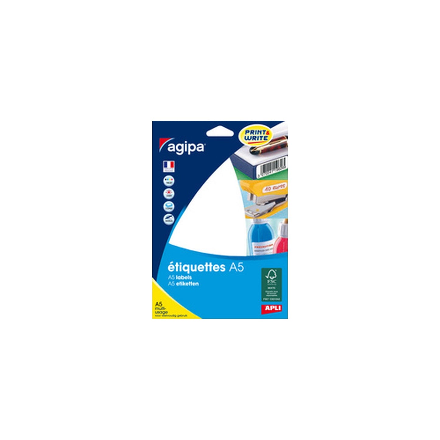 agipa Etiquette universelle, 100 x 24 mm, blanc