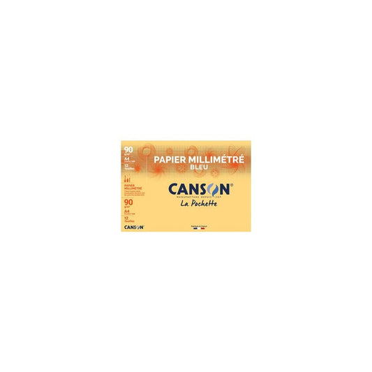 CANSON Papier millimétré, A4, 90 g/m2, couleur: bleu