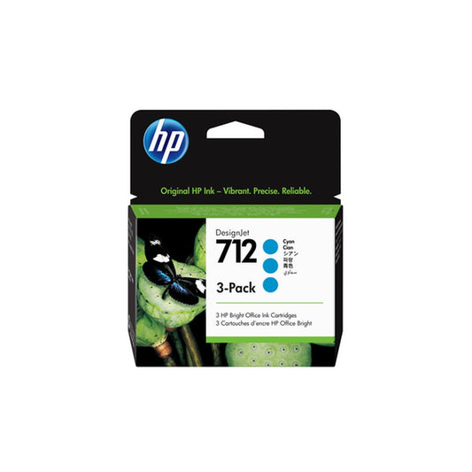 Cartouche d'origine HP 3ED77A / 712 - cyan - pack de 3