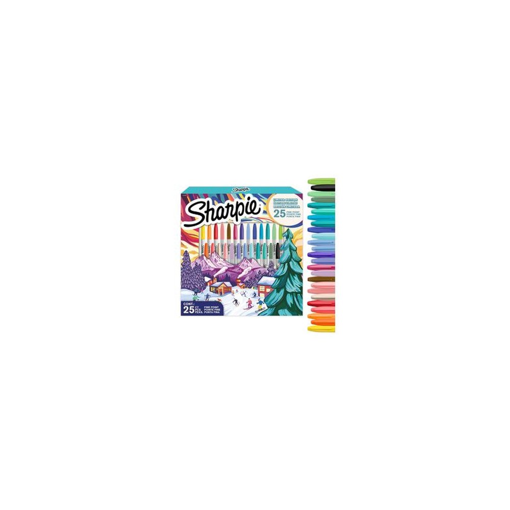 Sharpie Marqueur permanent FINE, Holiday Pack de 25