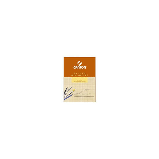 CANSON Bloc de papier millimétré, A3, 90 g/m2, bistre