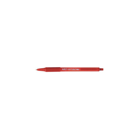 BIC Stylo à bille rétractable Soft Feel Clic grip, rouge