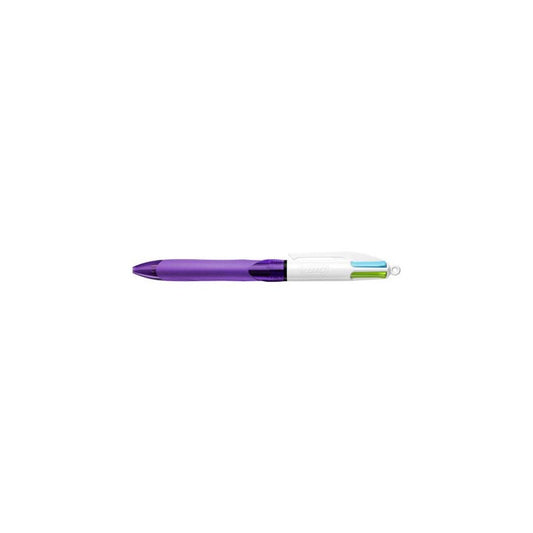 BIC Stylo à bille rétractable 4 Colours Grip Fun