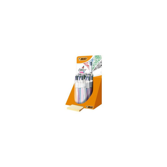 BIC Stylo à bille rétractable 4 Colours "Shine", présentoir