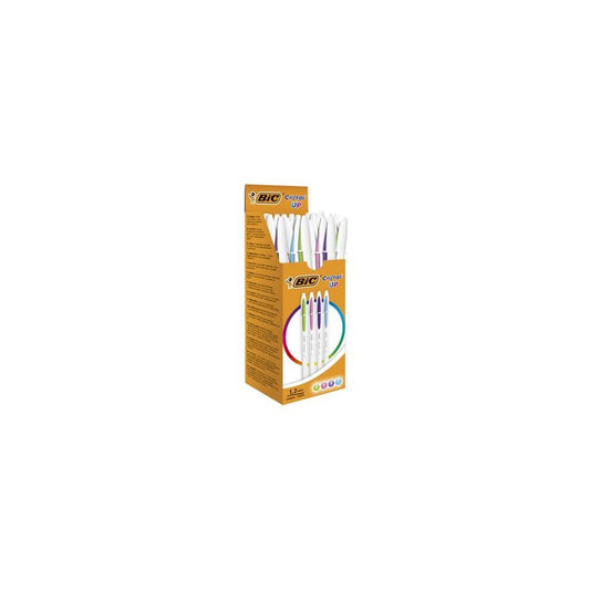 BIC Stylo bille Cristal Up Fashion, assorti, carton de 20