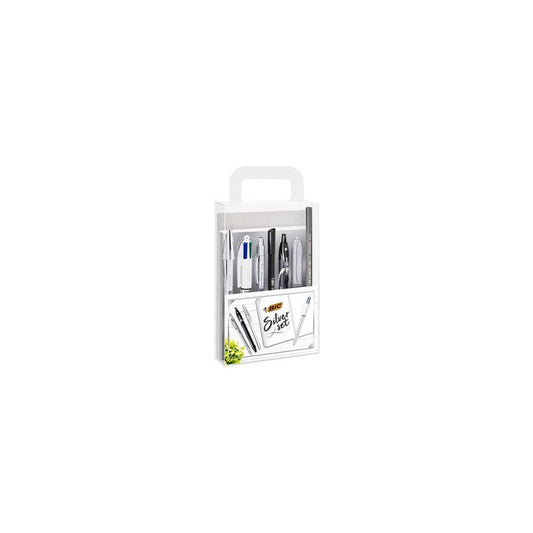 BIC Kit d'écriture "SILVER" avec carnet de notes, 8 pièces