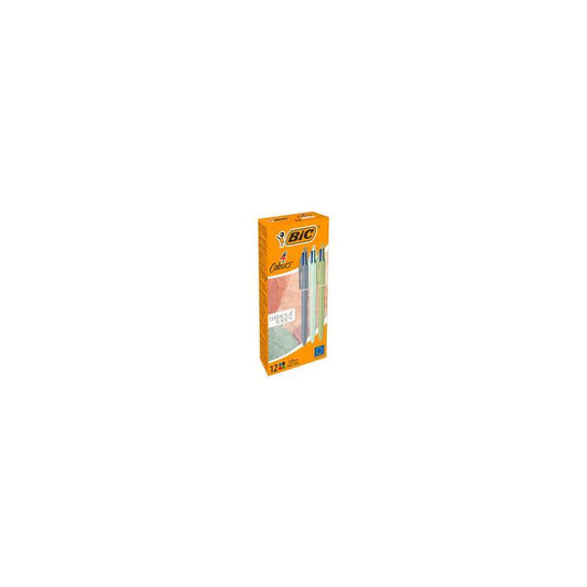 BIC Stylo à bille 4 Colours Mineral Tones, boîte de 12