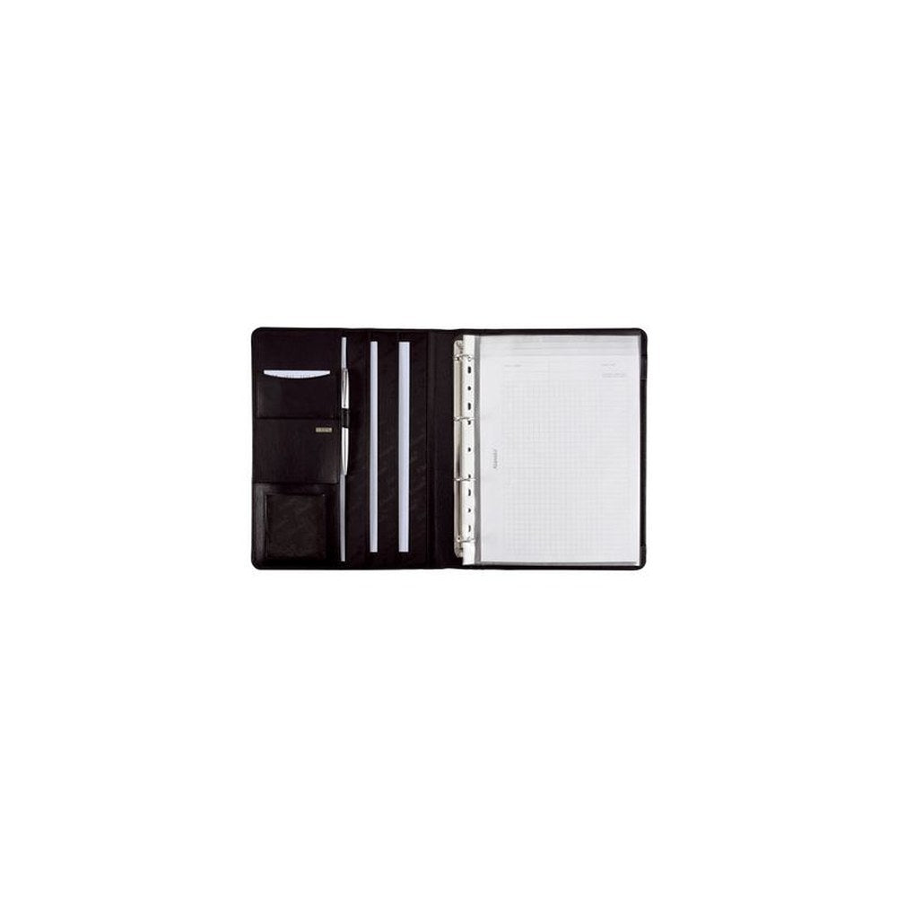 Alassio Serviette classeur "CREMONA II, A4, cuir nappa noir