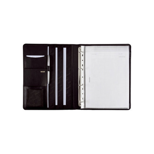 Alassio Serviette classeur "CREMONA II, A4, cuir nappa noir