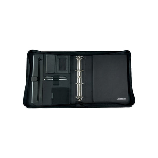 Alassio Serviette classeur "OSI", A4, similicuir, noir