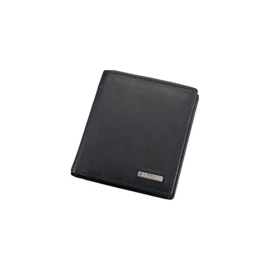 Alassio Mini portefeuille, cuir, format haut, noir