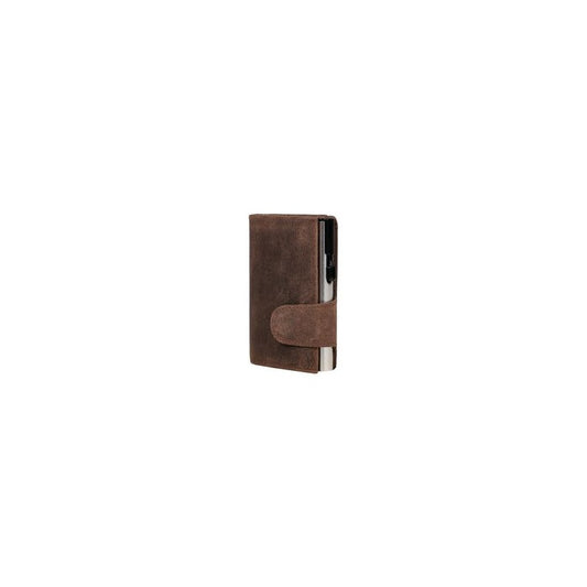 CLICKSAFE Porte-monnaie avec porte-cartes, cuir Hunter, brun
