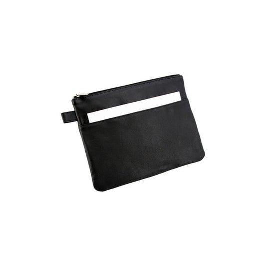 Alassio Sac de banque avec poche avant, cuir, noir