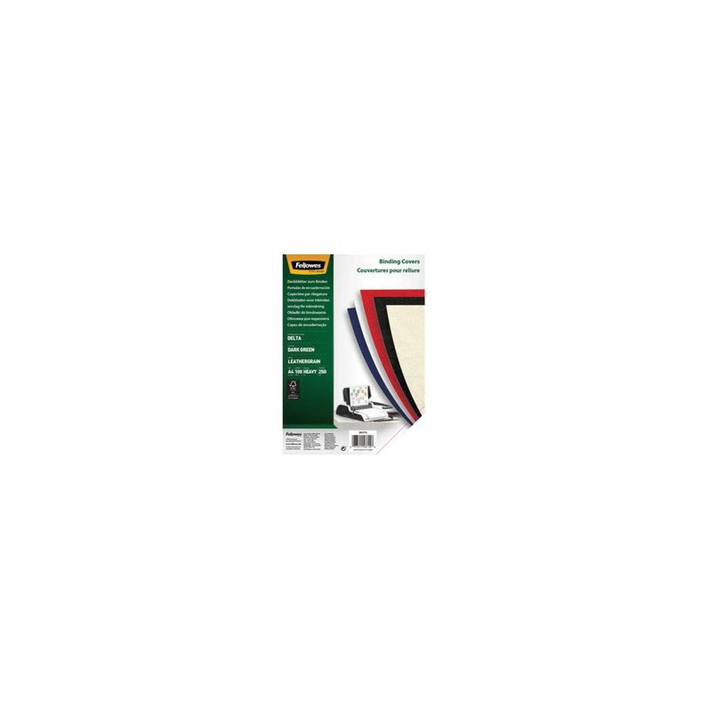 Fellowes Couverture pour reliure Delta, grain cuir, blanc