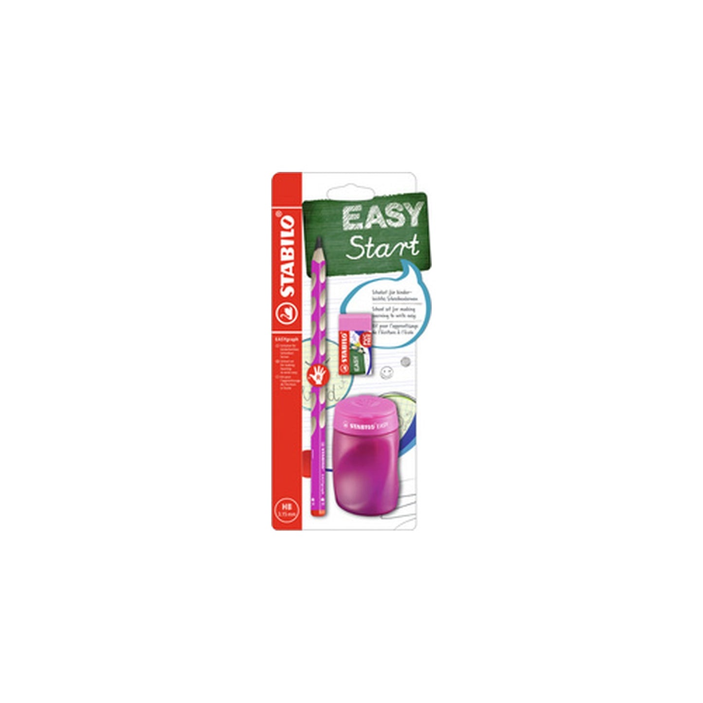 STABILO Kit pour écolier EASYgraph, pour droitiers, rose vif
