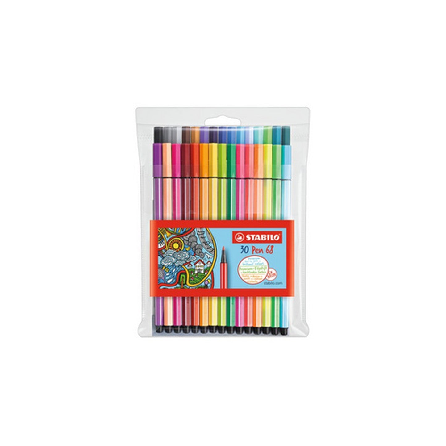STABILO Feutre Pen 68, étui en plastique de 30