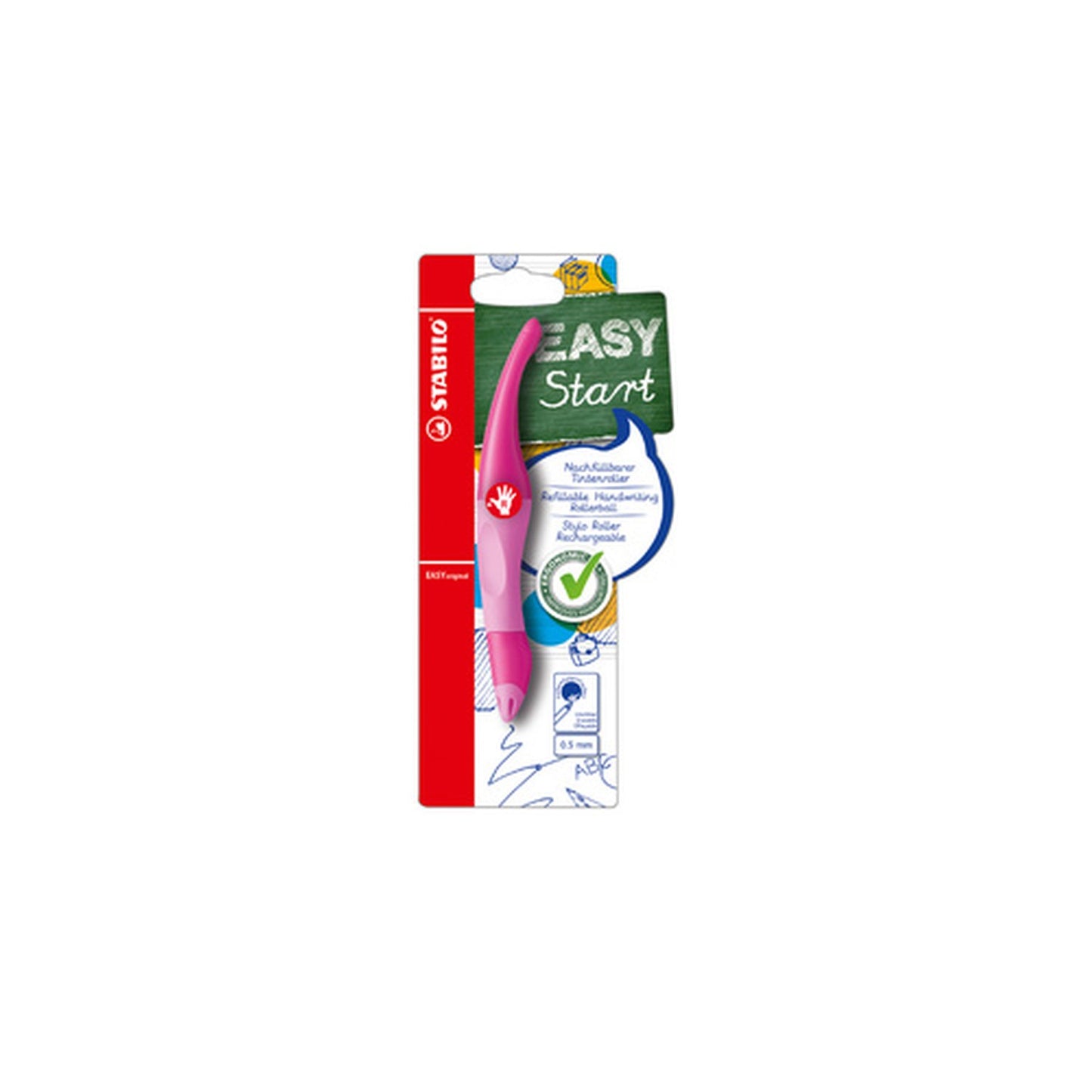 STABILO Stylo roller EASYoriginal, pour gauchers, rose