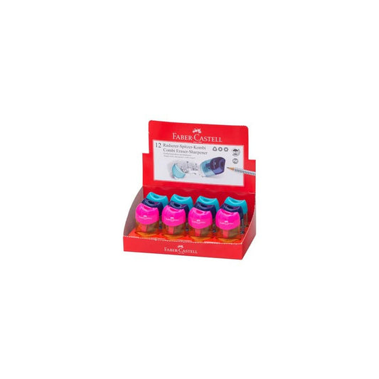 FABER-CASTELL Combi mini gomme - taille-crayon, présentoir x12