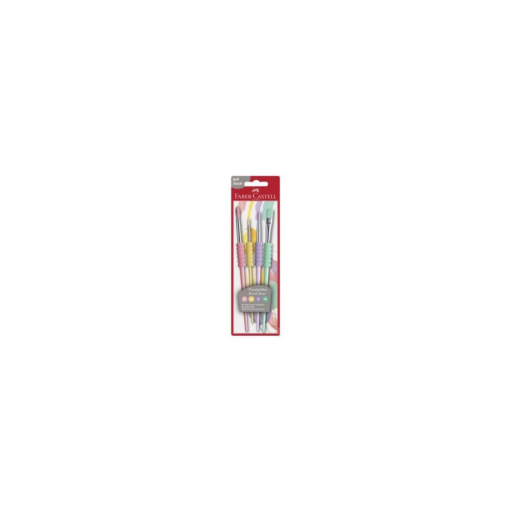 FABER-CASTELL Set de pinceaux à poils synthétiques pastel