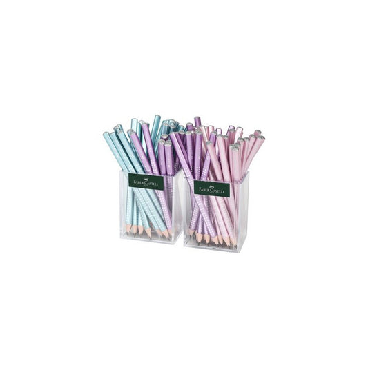 FABER-CASTELL Crayon graphite Jumbo GRIP SPARKLE, pot de 2