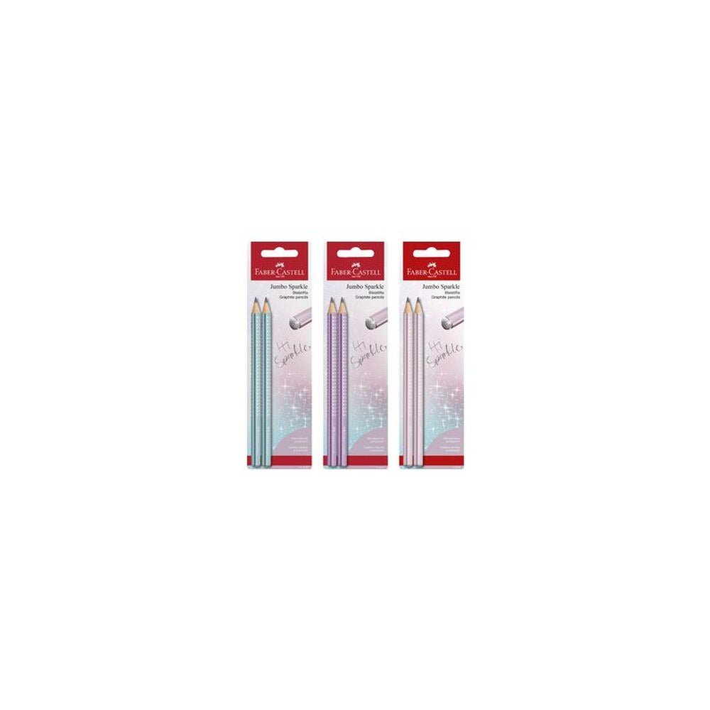 FABER-CASTELL Set de crayons graphite Jumbo GRIP SPARKLE