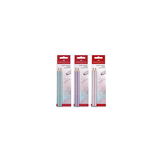 FABER-CASTELL Set de crayons graphite Jumbo GRIP SPARKLE