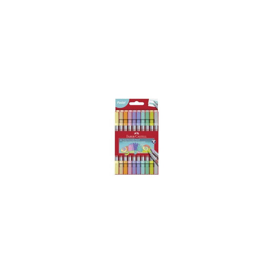 FABER-CASTELL Feutre double pointe pastel, étui de 10