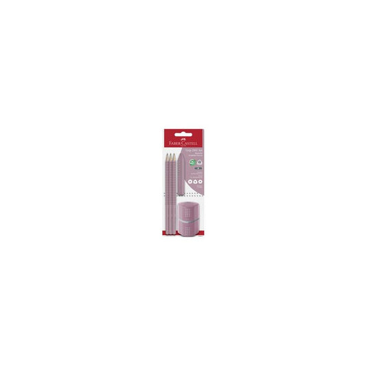 FABER-CASTELL Kit Crayon graphite GRIP 2001, rose shadow