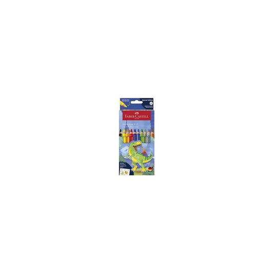 FABER-CASTELL Crayon de couleur triangulaire Jumbo GRIP Dino