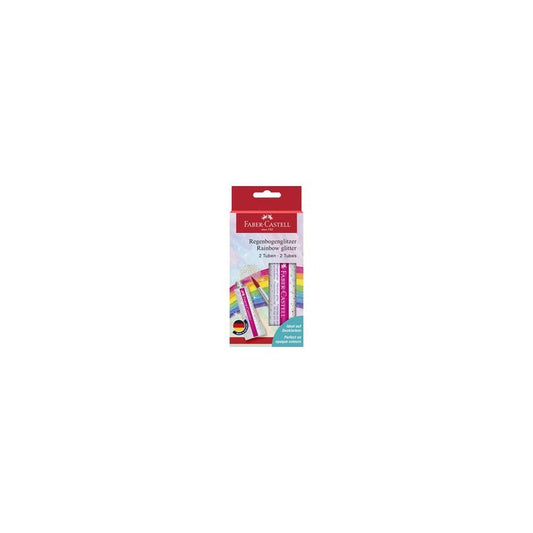 FABER-CASTELL Gel à paillettes Arc-en-ciel, 2 tubes 12 ml