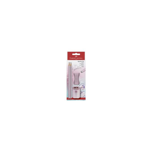 FABER-CASTELL Kit d'écriture GRIP SPARKLE, rosé