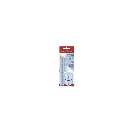 FABER-CASTELL Kit crayons GRIP 2001, bleu ciel, blister