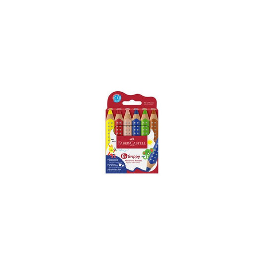 FABER-CASTELL Crayon de couleur Grippy, étui carton de 6