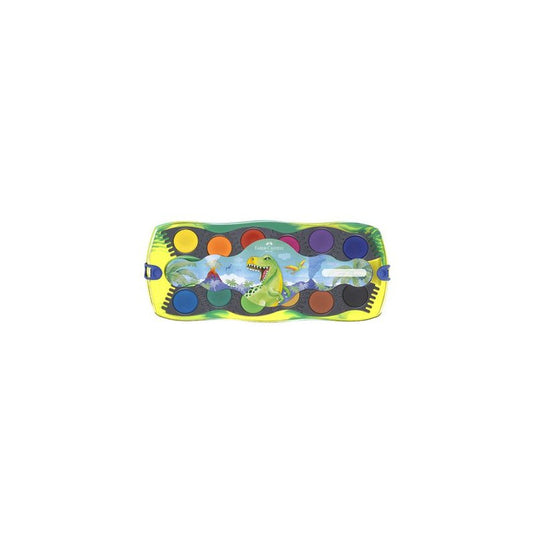 FABER-CASTELL Boîte de peinture CONNECTOR Dino, 12 couleurs