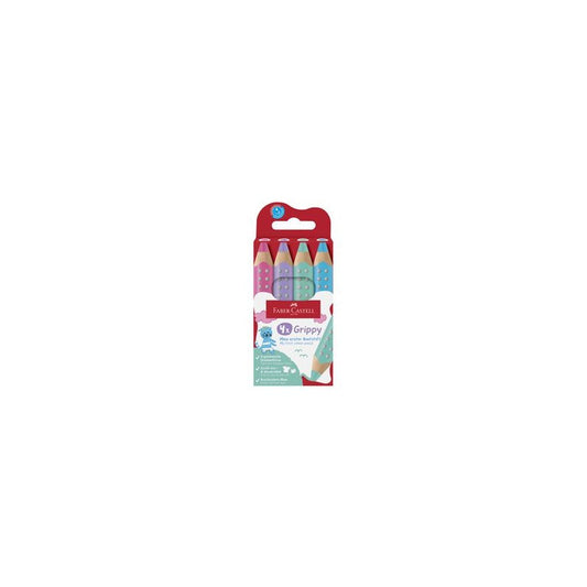 FABER-CASTELL Crayon de couleur Grippy Pastel, étui de 4