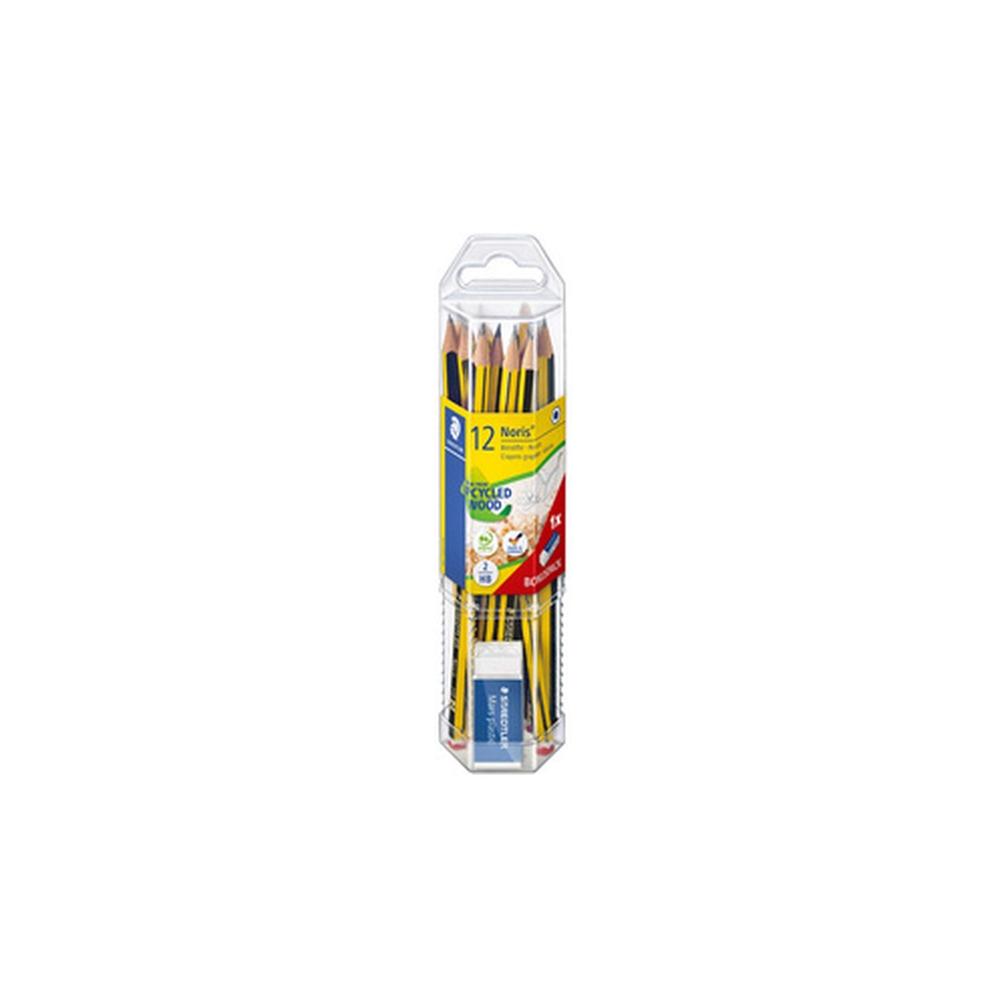 STAEDTLER Crayon graphite Noris, pack promo de 12 + gomme